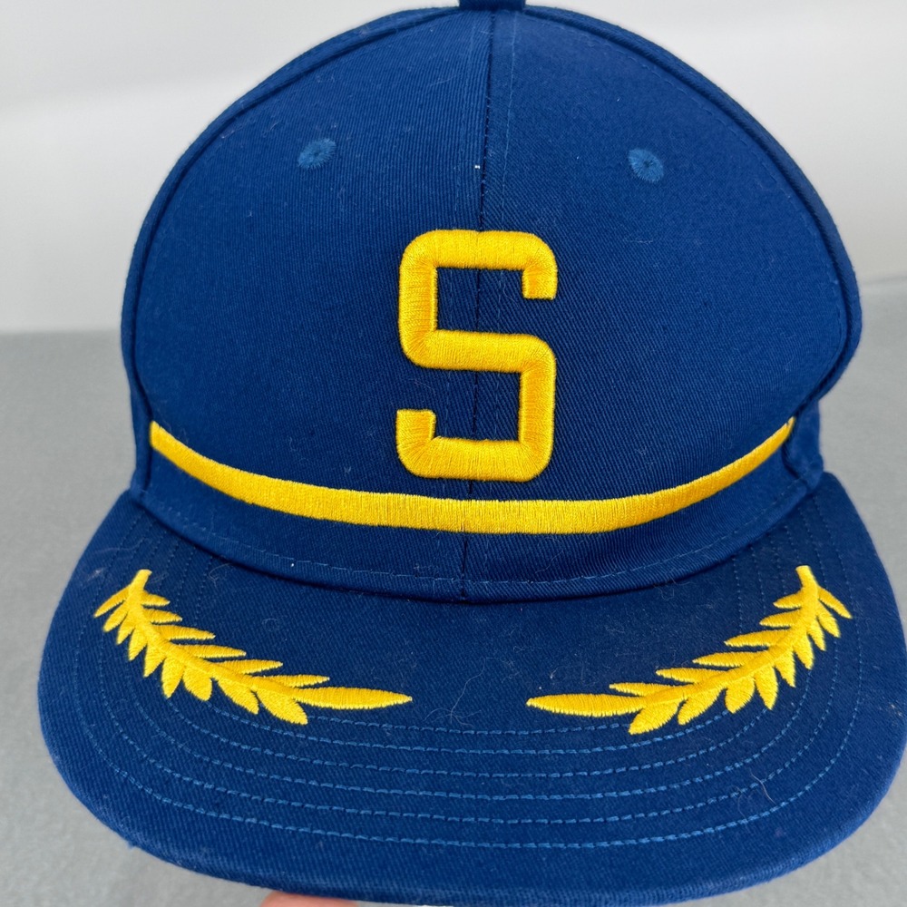 Seattle Mariners Pilots Alaska Airlines Melonwear Snapback Hat Blue Gold Promo